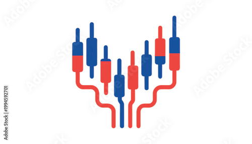stock market candlestick chart icon simplified