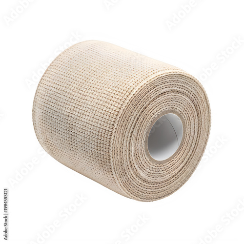 Roll of perforated medical tape with adhesive side visible
