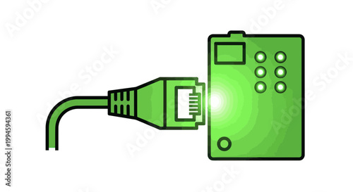 Ethernet Cable Connecting to Network Device, Technology Concept