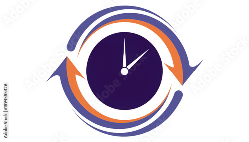 time clock icon with circular arrow representing