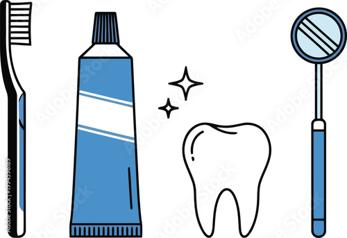 World Oral Health Day Dental Care Vector Set illustration, black icons, agriculture symbols isolated on White Background vector