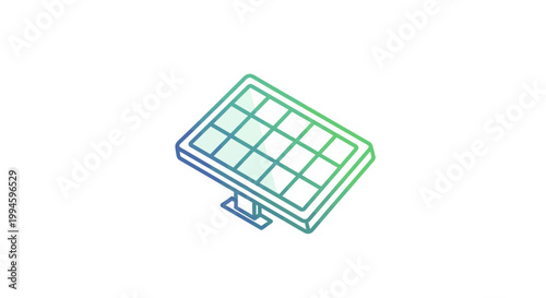 Minimalistic illustration of a solar panel representing sustainable energy and clean power