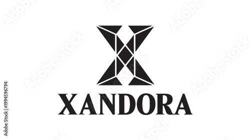 Xandora Monogram Logo: Bold Abstract Emblem and Elegant Typography for Modern Corporate Branding Identity