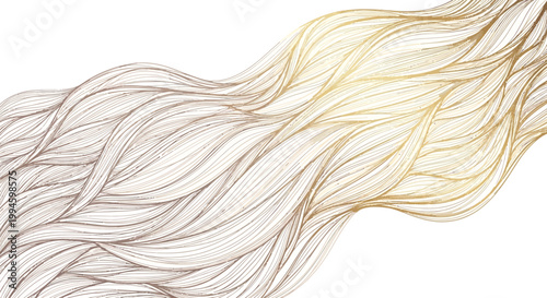 Abstract golden brown wavy lines background creating a dynamic and elegant textured pattern with a radiant glow, perfect for design projects