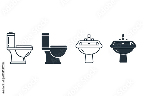 Bathroom Fixtures Icons