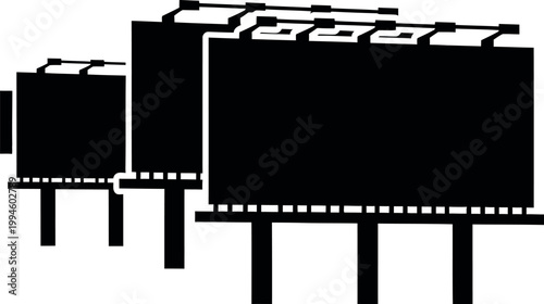 empty urban billboard on metal frame structure vector illustration