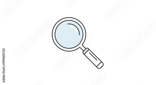 Magnifying Glass Icon Illustration.