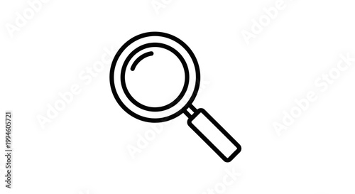 Magnifying Glass Icon Line Art.