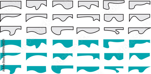 border shape wave design and divider collection, featuring professional vector curves for modern web. Ultimate collection of abstract drops and wave design elements,
