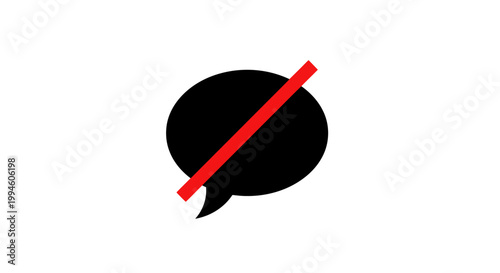 No talking speech bubble icon.
