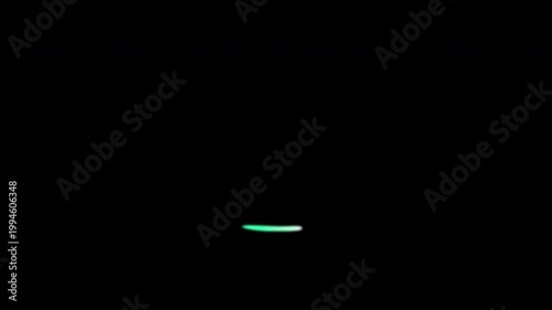 Animated Glowing Green Sphere Bouncing and Distorting on a Solid Black Background