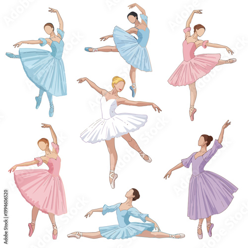 Ballet Dancers Collection: Graceful Poses, Elegant Costumes, Diverse Poses