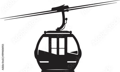 Cable car, gondola lift, cable car silhouette, transportation icon