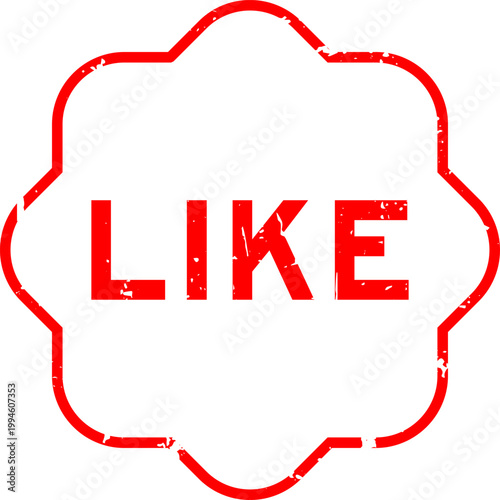 Grunge red like word square seal stamp on white background