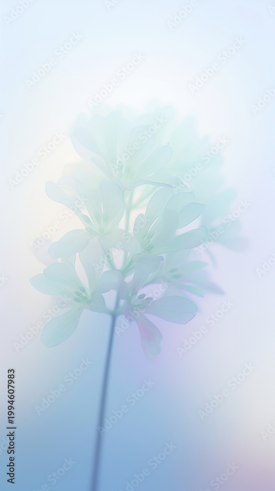 Fototapeta premium Abstract blurred gradient illustration blue flowers outdoors nature purple.