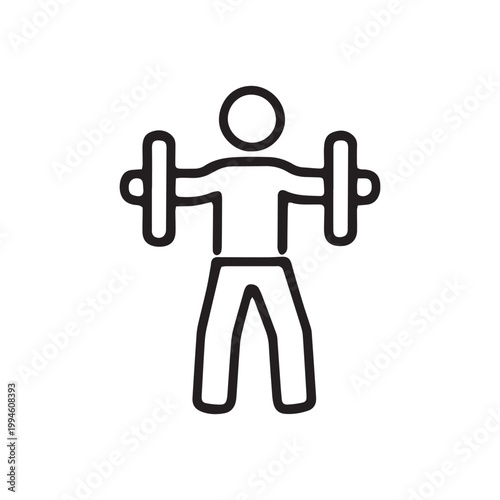 Fitness, workout, exercise icon, weightlifting symbol, gym graphic