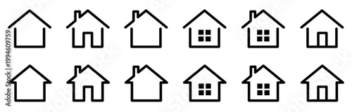 シンプルな家・住宅や不動産のホームアイコン