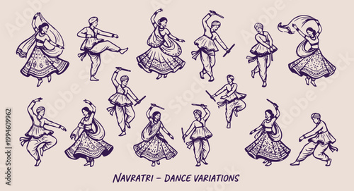 Indian classical dance poses set, bharatanatyam and kathak dance illustration, traditional ethnic performing arts doodle, cultural heritage and mudra art, elegant dancer and movement collection, hand 