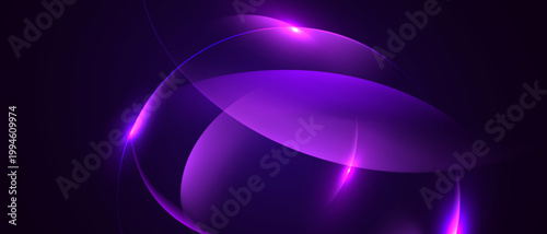 Futuristic purple neon abstract background with glowing fluid shapes
