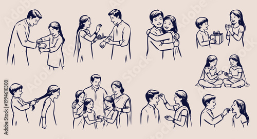 Sibling love and family affection, brother and sister bonding illustration, emotional connection and care doodle, happy childhood memories vector art, family relationship and support set, hand drawn k