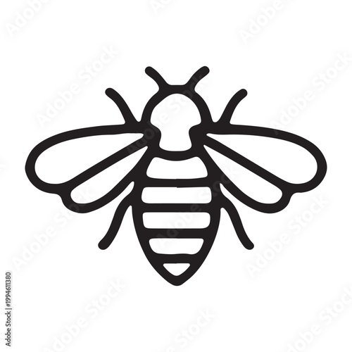bee, black bee icon, insect logo, striped bee, flying insect