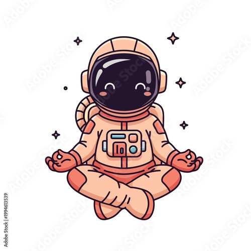 Astronaut in space suit sitting.