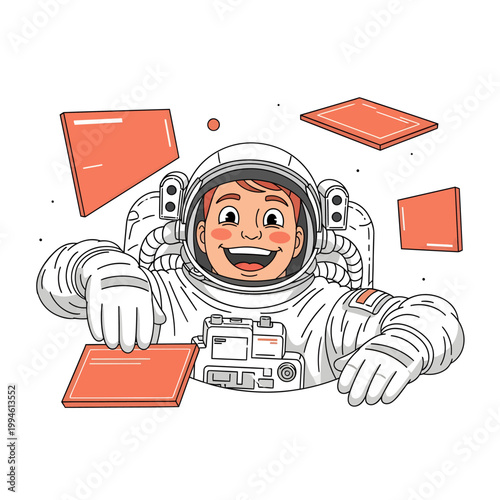 Astronaut in Space Suit Smiling.