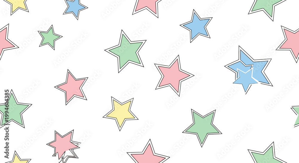 Obraz premium Colorful stars on white background.