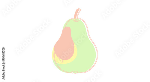 Fresh green pear with pink blush.