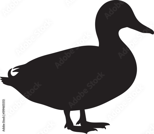 Black glossy duck silhouette standing on flat surface black duck flat minimalist monochrome