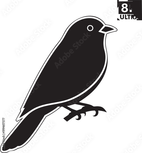 Black silhouette of a bird in flight with white background flying bird outline