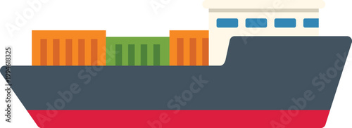 Cargo ship carrying colorful containers, representing global shipping and international transport