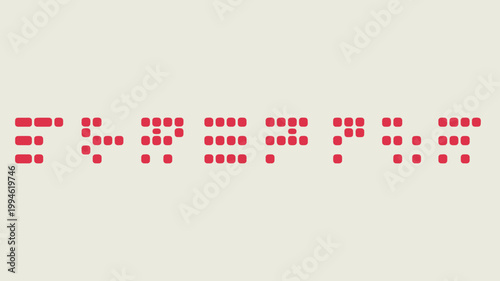 A simple minimalist graphic displays the word teleport rendered in a stylized dotted red form against a pale background high quality professional detailed modern elegant stylish