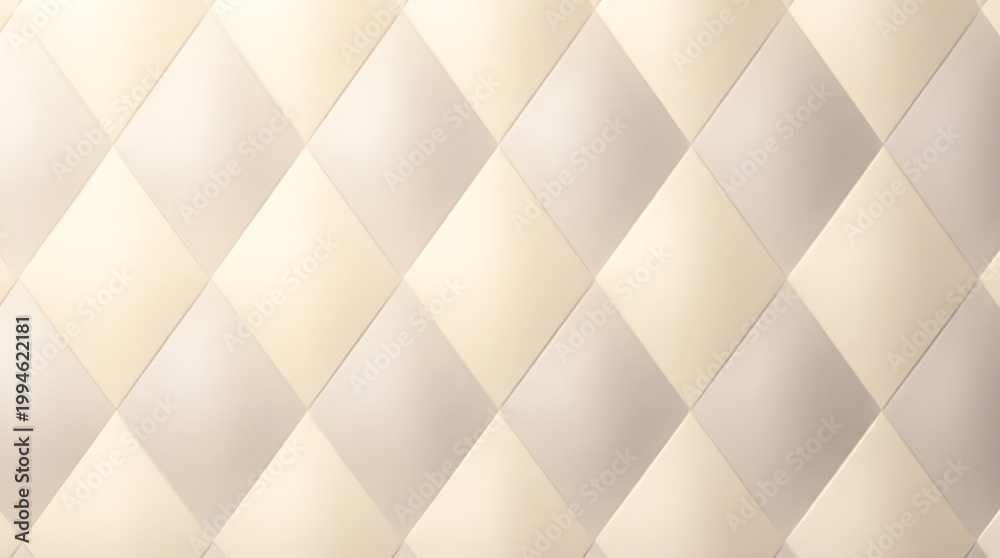 Fototapeta premium Textured diamond quilt pattern in neutral beige and cream tones