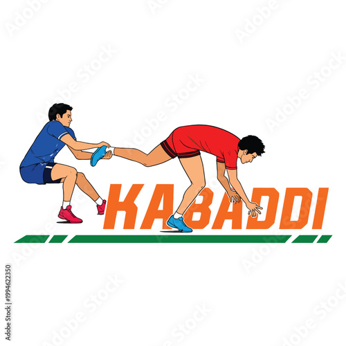 Minimalist of Kabaddi Action with Bold Vector Design.