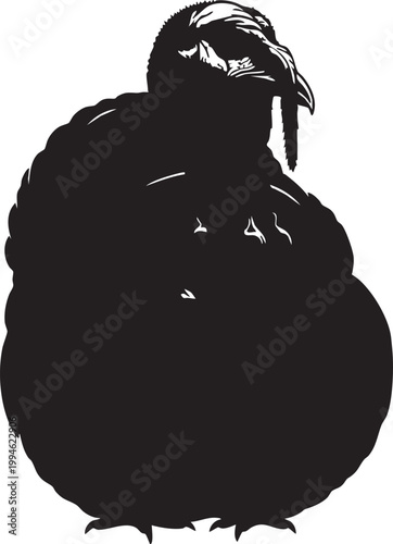 Glossy black silhouette of a woman with a bun and loose hair strands glossy finish