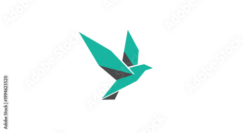 Free Download Geometric bird illustration in flight symbolizing freedom, peace and abstract concept no commas - GFXLoad
