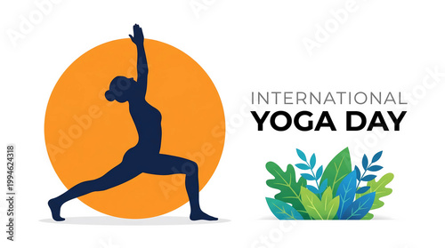 Yoga sport silhouette illustration design, international yoga day celebration concept. physical fitness. silhouette of person meditating, fitness day