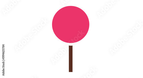 Minimalistic candy illustration on white, featuring a simple lollipop design for creative use
