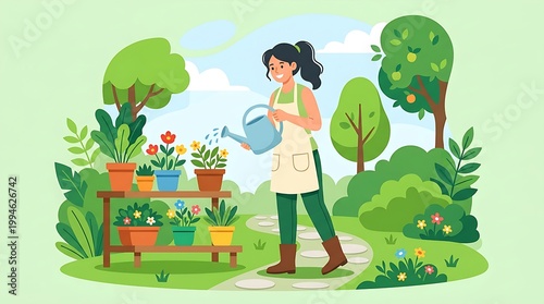 Home Gardening Fresh Plants Care Activity