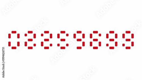 A digital display shows the number 0229689 in a red pixelated font against a clean white background high quality professional detailed modern elegant stylish crisp vibrant