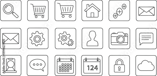 Charity and volunteering icons depicting community support and global aid