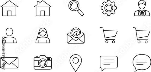 Charity and humanitarian aid line icons representing care and support