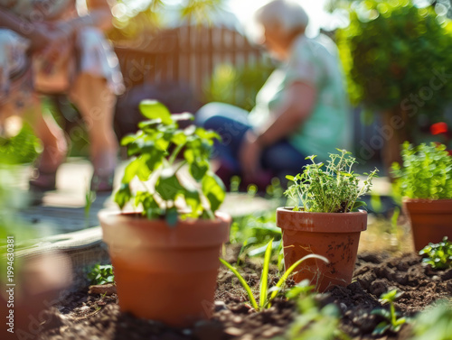 Planting Together in a Sunlit Garden