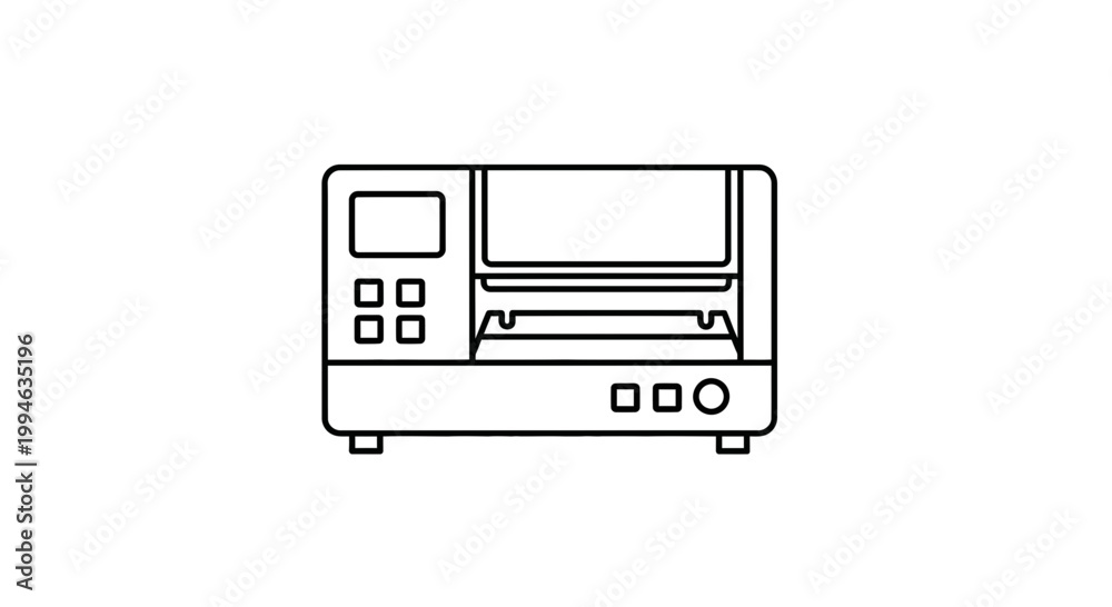 Fototapeta premium Laboratory equipment, scientific instrument, digital display, buttons, clean lines, white background