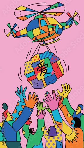 Helicopter Delivering Love