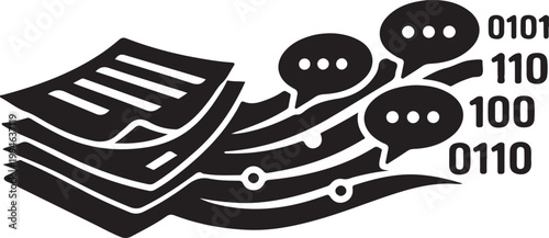 Natural Language Processing icon representing AI text understanding speech and language analysis system