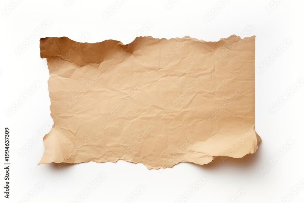 Fototapeta premium Kraft paper backgrounds torn white background.