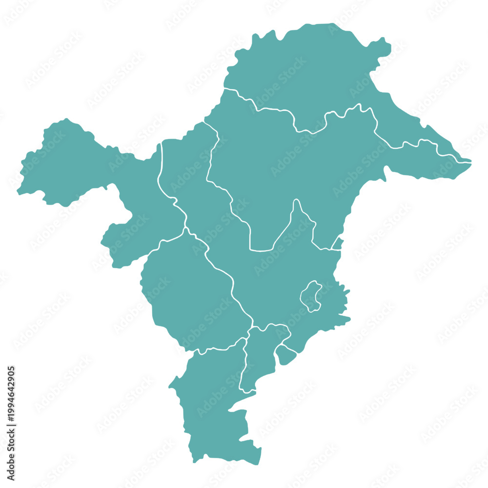 Fototapeta premium East Kalimantan Province Map, Kalimantan Timur Indonesia