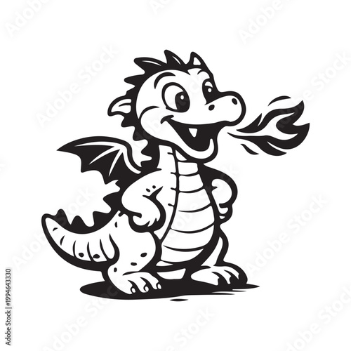 Dragon Playful Artwork Vector Mascot 